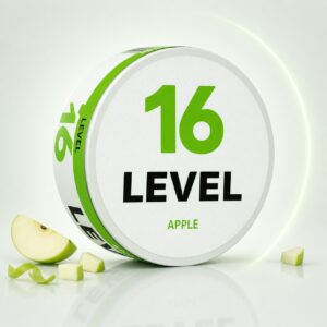 Level Apple 16mg Nicotine Pouches — 16mg nicotine per pouch, slim format, 20 pouches