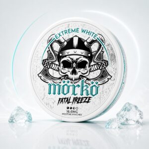 Morko Fatal Freeze 16.6mg Nicotine Pouches — 16.6mg nicotine per pouch, slim format, 20 pouches