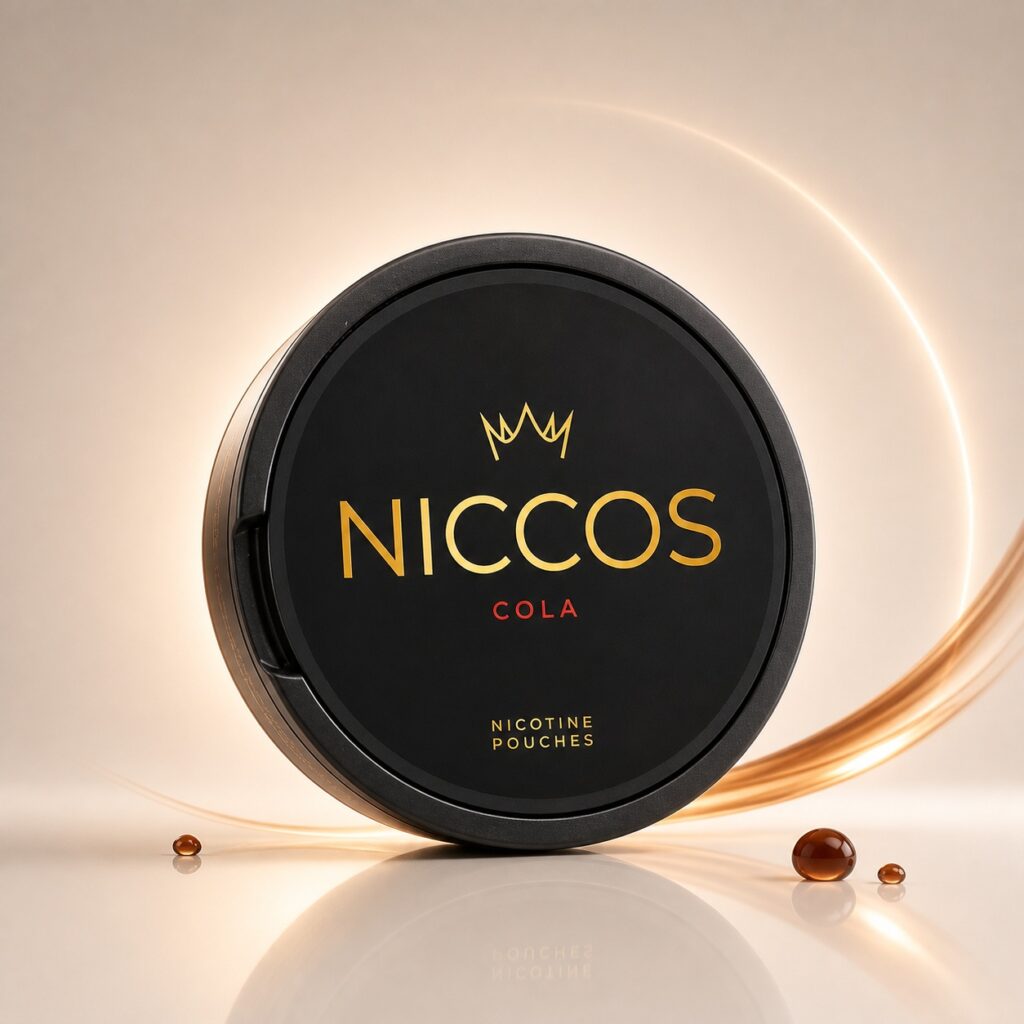Niccos Cola 16mg Nicotine Pouches — 16mg nicotine per pouch, slim format, 20 pouches