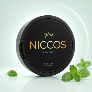 Niccos X-Mint 24mg Nicotine Pouches — 24mg nicotine per pouch, slim format, 20 pouches