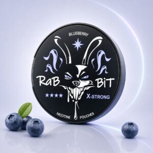 Rabbit Blueberry 50mg Nicotine Pouches — 50mg nicotine per pouch, slim format, 20 pouches