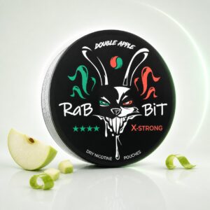 Rabbit Double Apple 50mg Nicotine Pouches — 50mg nicotine per pouch, slim format, 20 pouches