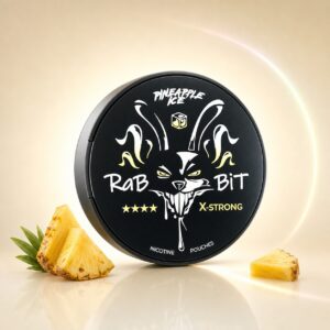 Rabbit Pineapple Ice 50mg Nicotine Pouches — 50mg nicotine per pouch, slim format, 20 pouches