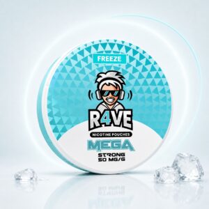 Rave Freeze 25mg Nicotine Pouches — 25mg nicotine per pouch, slim format, 20 pouches