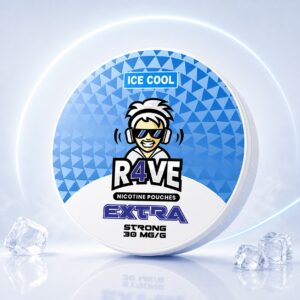 Rave Ice Cool 15mg Nicotine Pouches — 15mg nicotine per pouch, slim format, 20 pouches