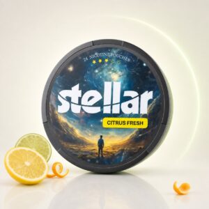 Stellar Citrus Fresh 16mg Nicotine Pouches — 16mg nicotine per pouch, slim format, 24 pouches