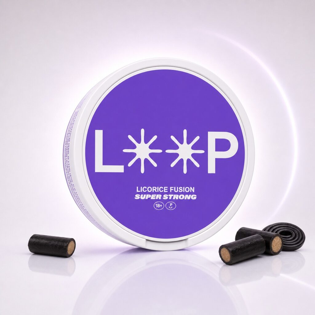 Loop Licorice Fusion 12.5mg Nicotine Pouches — 12.5mg nicotine per pouch, slim format, 22 pouches