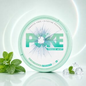Poke Freeze Mint 16mg Nicotine Pouches — 16mg nicotine per pouch, slim format, 20 pouches
