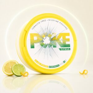 Poke Citrus 16mg Nicotine Pouches — 16mg nicotine per pouch, slim format, 20 pouches