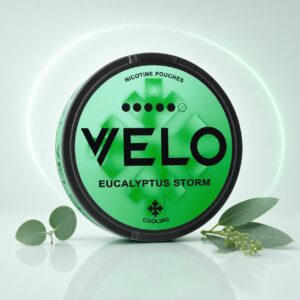 Velo Eucalyptus Storm 14mg Nicotine Pouches — 14mg nicotine per pouch, slim format, 20 pouches