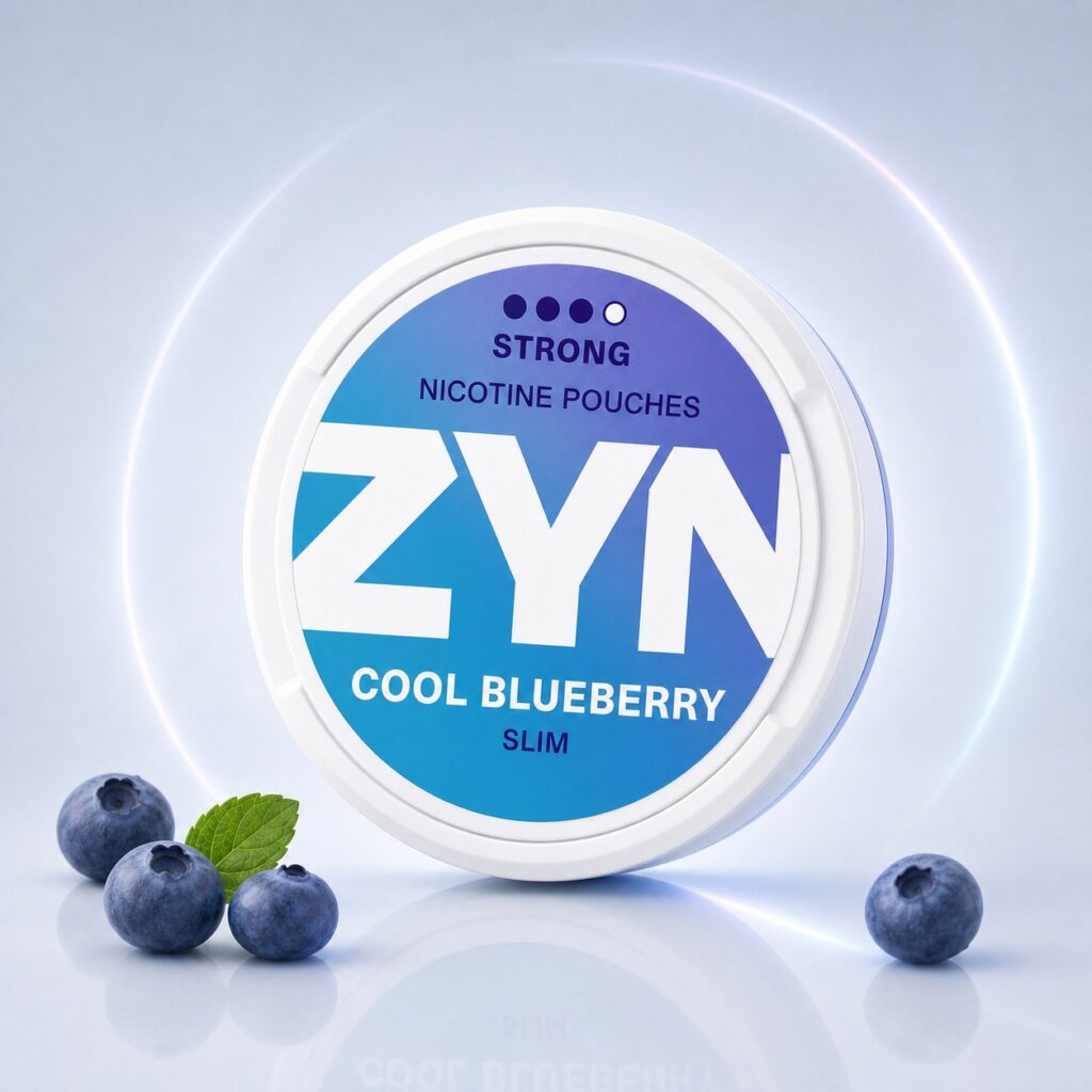 ZYN Cool Blueberry 11mg Nicotine Pouches — 11mg nicotine per pouch, slim format, 20 pouches
