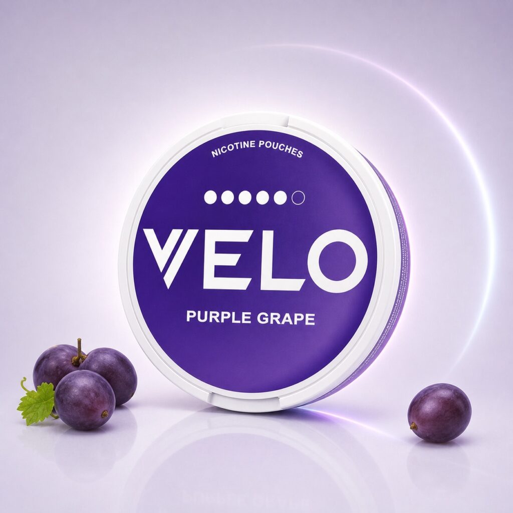 Velo Purple Grape 14mg Nicotine Pouches — 14mg nicotine per pouch, slim format, 20 pouches