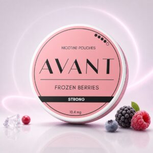 Avant Frozen Berries 10.4mg Nicotine Pouches — 10.4mg nicotine per pouch, slim format, 20 pouches