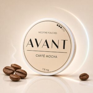 Avant Caffe Mocha 7.8mg Nicotine Pouches — 7.8mg nicotine per pouch, slim format, 20 pouches