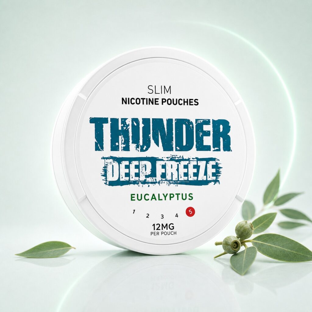 Thunder Deep Freeze 12mg Nicotine Pouches — 12mg nicotine per pouch, slim format, 21 pouches
