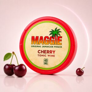 Maggie Cherry Tonic Wine 45mg Nicotine Pouches — 45mg nicotine per pouch, slim format, 20 pouches