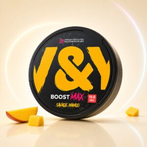 V&YOU Savage Mango 19.8mg Nicotine Pouches — 19.8mg nicotine per pouch, slim format, 20 pouches