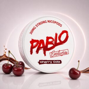 Pablo Cherry Cola 30mg Nicotine Pouches — 30mg nicotine per pouch, slim format, 20 pouches