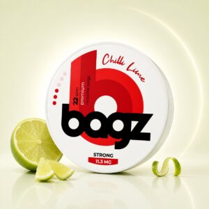 BAGZ Chilli Lime 11.3mg Nicotine Pouches — 11.3mg nicotine per pouch, slim format, 22 pouches