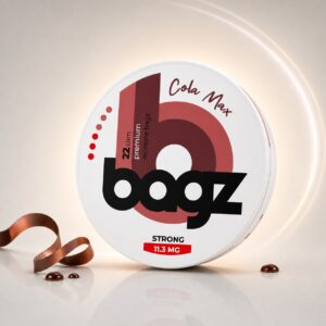 BAGZ Cola Max 11.3mg Nicotine Pouches — 11.3mg nicotine per pouch, slim format, 22 pouches