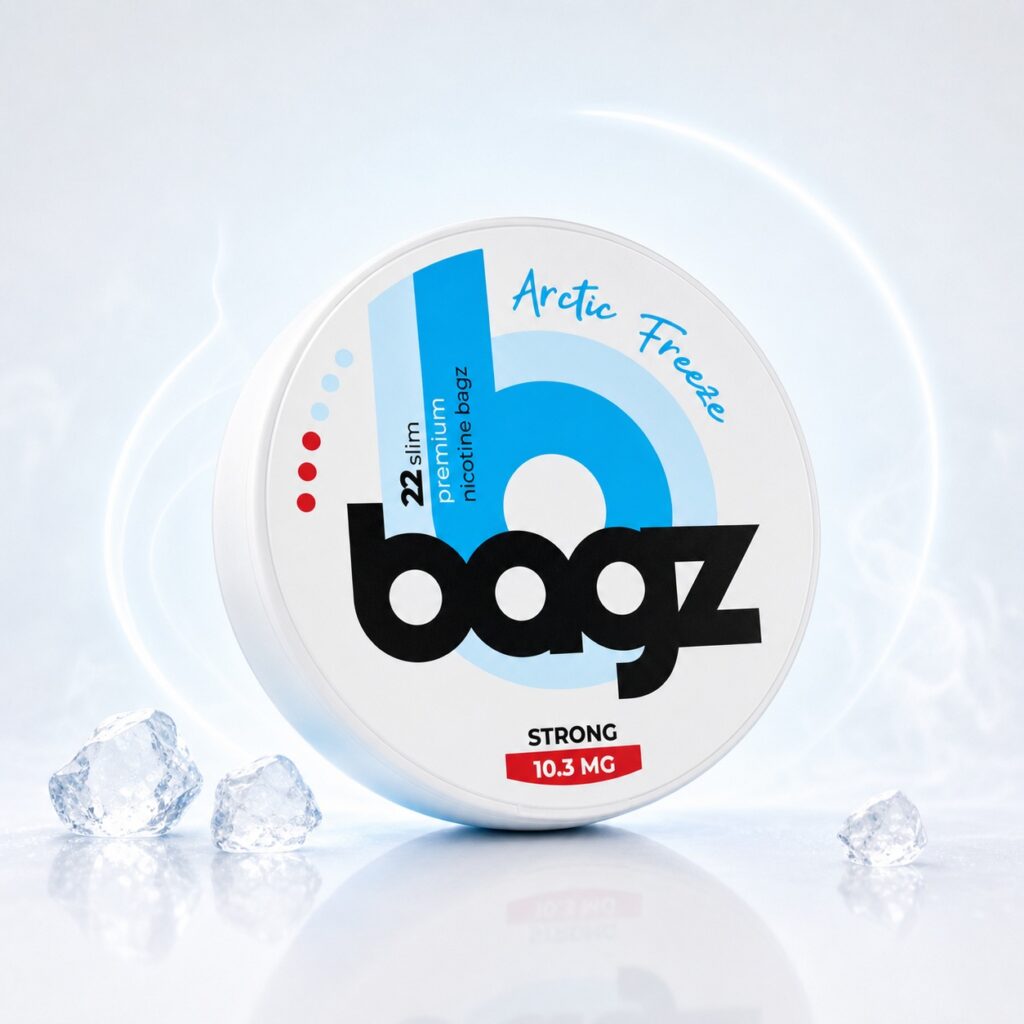 BAGZ Arctic Freeze 10.3mg Nicotine Pouches — 10.3mg nicotine per pouch, slim format, 22 pouches