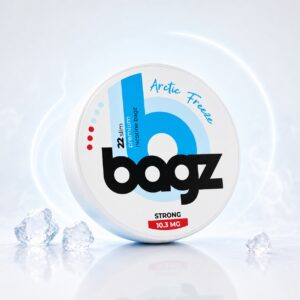 BAGZ Arctic Freeze 10.3mg Nicotine Pouches — 10.3mg nicotine per pouch, slim format, 22 pouches