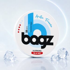 BAGZ Arctic Freeze 15.4mg Nicotine Pouches — 15.4mg nicotine per pouch, slim format, 22 pouches