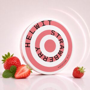 Helwit Strawberry 4.5mg Nicotine Pouches — 4.5mg nicotine per pouch, slim format, 20 pouches