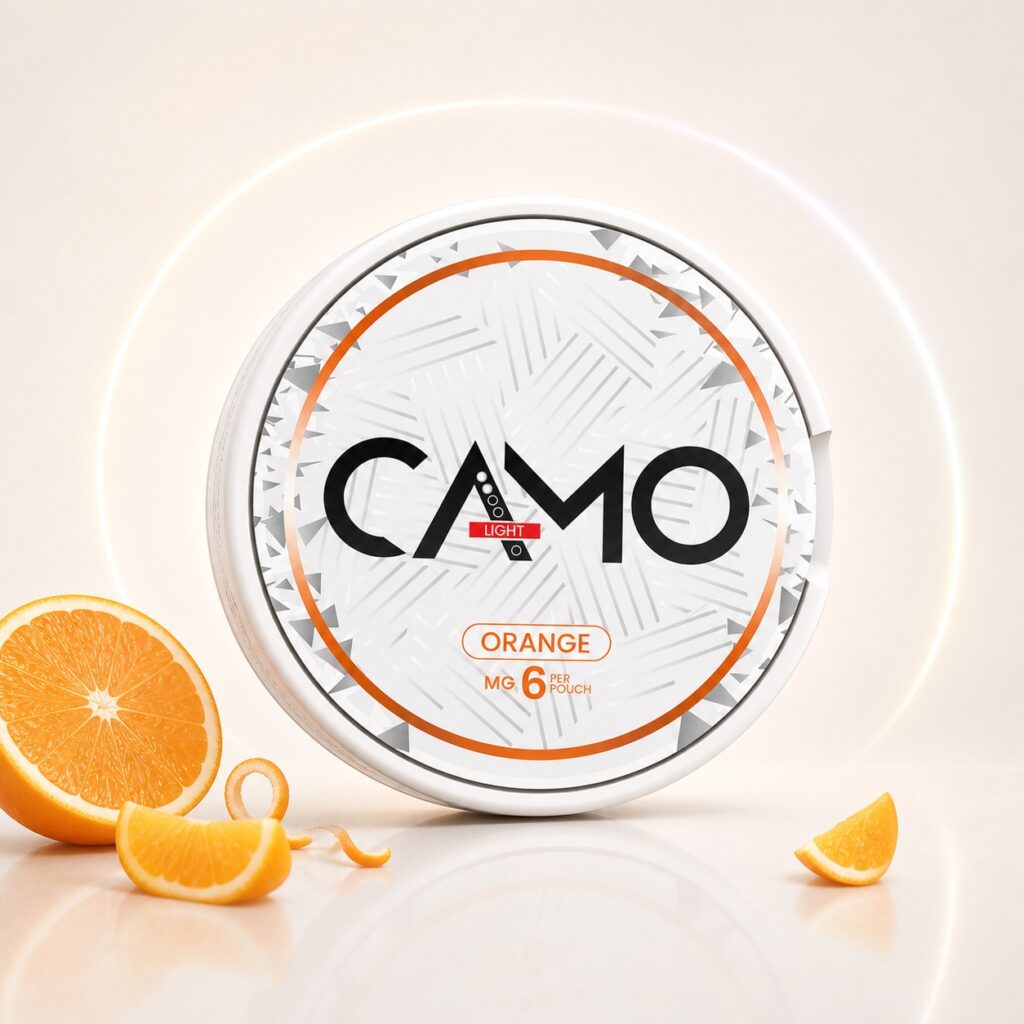 CAMO Spicy Citrus 6mg Nicotine Pouches — 6mg nicotine per pouch, slim format, 20 pouches