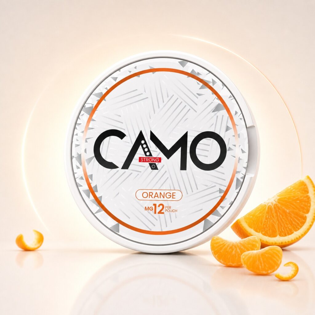 CAMO Spicy Citrus 12mg Nicotine Pouches — 12mg nicotine per pouch, slim format, 20 pouches