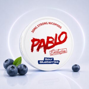 Pablo Sour Blueberries 30mg Nicotine Pouches — 30mg nicotine per pouch, slim format, 20 pouches