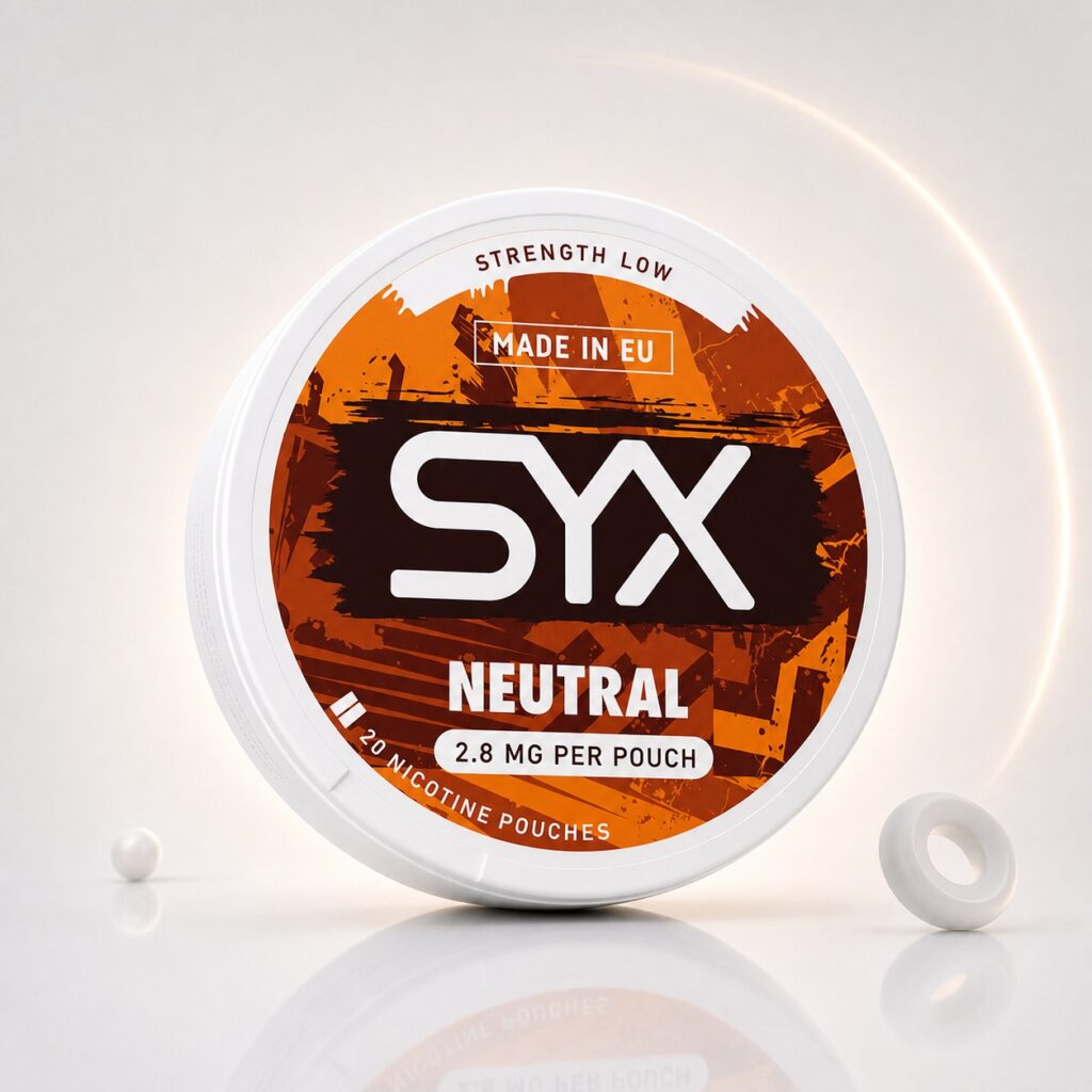 SYX Original 2.8mg Nicotine Pouches — 2.8mg nicotine per pouch, slim format, 20 pouches