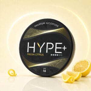 Hype+ Fresh Citrus 16mg Nicotine Pouches — 16mg nicotine per pouch, slim format, 20 pouches