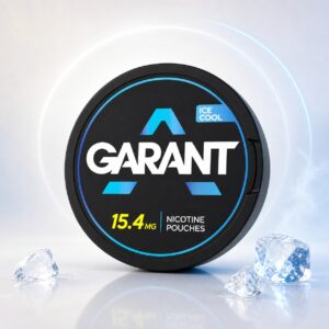 Garant Ice Cool 15.4mg Nicotine Pouches — 15.4mg nicotine per pouch, slim format, 27 pouches