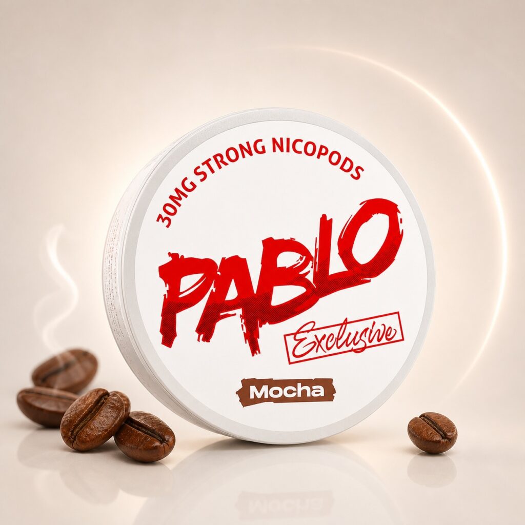 Pablo Mocca 30mg Nicotine Pouches — 30mg nicotine per pouch, slim format, 20 pouches