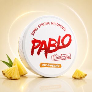 Pablo Pineapple 30mg Nicotine Pouches — 30mg nicotine per pouch, slim format, 20 pouches
