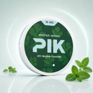 PIK Winter Green 16mg Nicotine Pouches — 16mg nicotine per pouch, slim format, 20 pouches