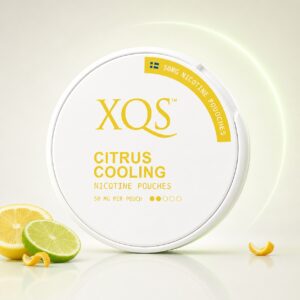 XQS Citrus Cooling 50mg Nicotine Pouches — 50mg nicotine per pouch, slim format, 20 pouches