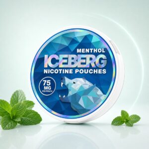 Iceberg Menthol 75mg Nicotine Pouches — 75mg nicotine per pouch, slim format, 20 pouches