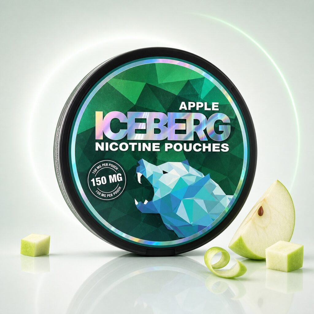 Iceberg Emerald 150mg Nicotine Pouches — 150mg nicotine per pouch, slim format, 20 pouches