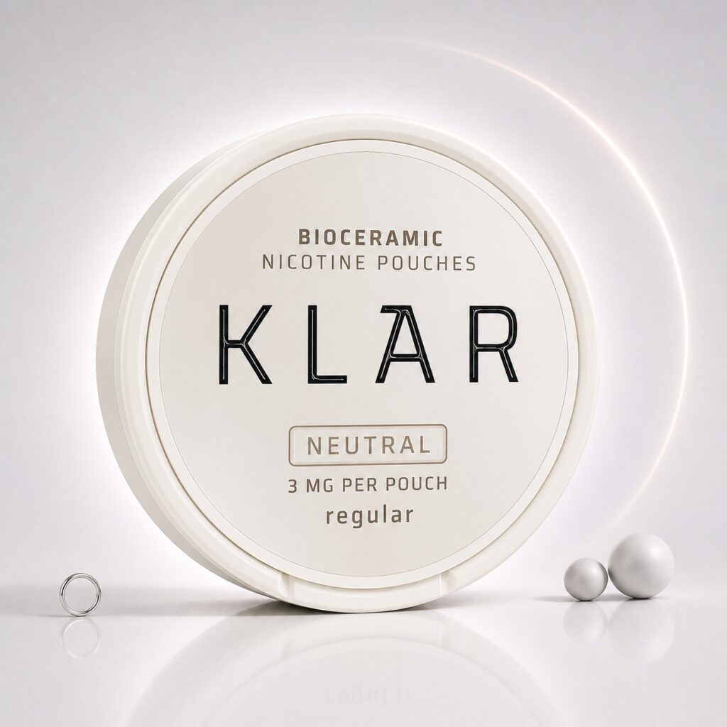 Klar Blank 3mg Nicotine Pouches — 3mg nicotine per pouch, slim format, 20 pouches