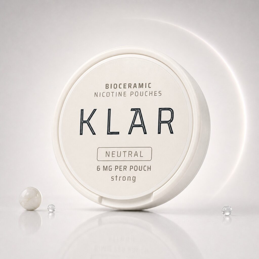 Klar Blank 6mg Nicotine Pouches — 6mg nicotine per pouch, slim format, 20 pouches
