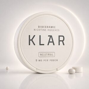 Klar Blank 9mg Nicotine Pouches — 9mg nicotine per pouch, slim format, 20 pouches