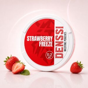 Denssi Strawberry Freeze 11.2mg Nicotine Pouches — 11.2mg nicotine per pouch, slim format, 20 pouches