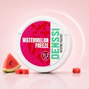 Denssi Watermelon Freeze 11.2mg Nicotine Pouches — 11.2mg nicotine per pouch, slim format, 20 pouches