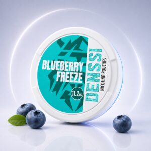 Denssi Blueberry Freeze 11.2mg Nicotine Pouches — 11.2mg nicotine per pouch, slim format, 20 pouches