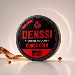 Denssi Chaos Cola 100mg Nicotine Pouches — 100mg nicotine per pouch, slim format, 15 pouches