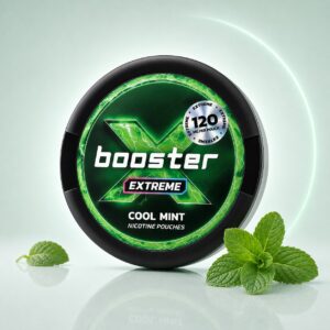 X-Booster Cool Mint 120mg Nicotine Pouches — 120mg nicotine per pouch, slim format, 20 pouches