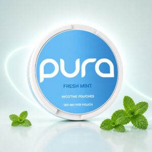 Pura Fresh Mint 180mg Nicotine Pouches — 180mg nicotine per pouch, slim format, 20 pouches