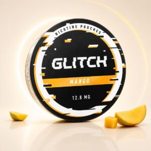 Glitch Mango 12.8mg Nicotine Pouches — 12.8mg nicotine per pouch, slim format, 20 pouches